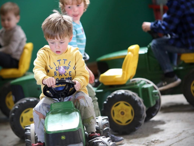 pedal tractor play area at cantref adventure farm